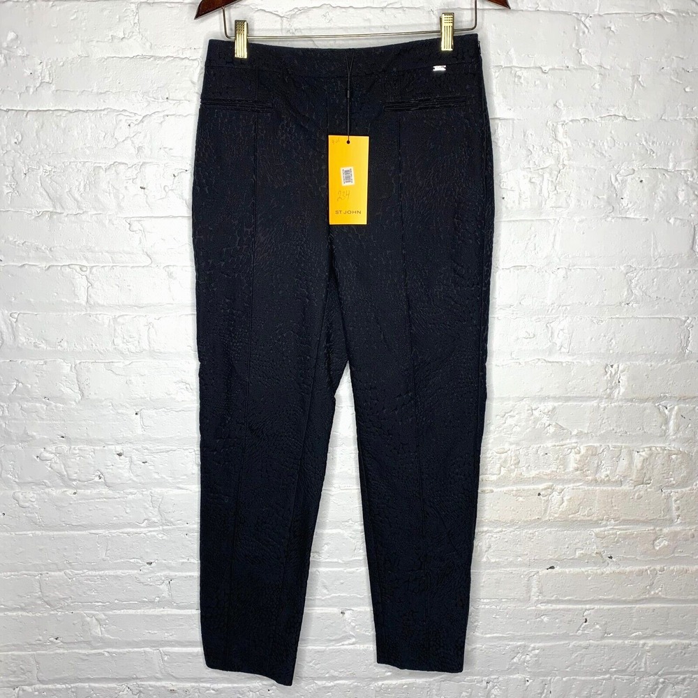 NWT St. John‎ Womens Size 6 Caviar Pants Black R828211